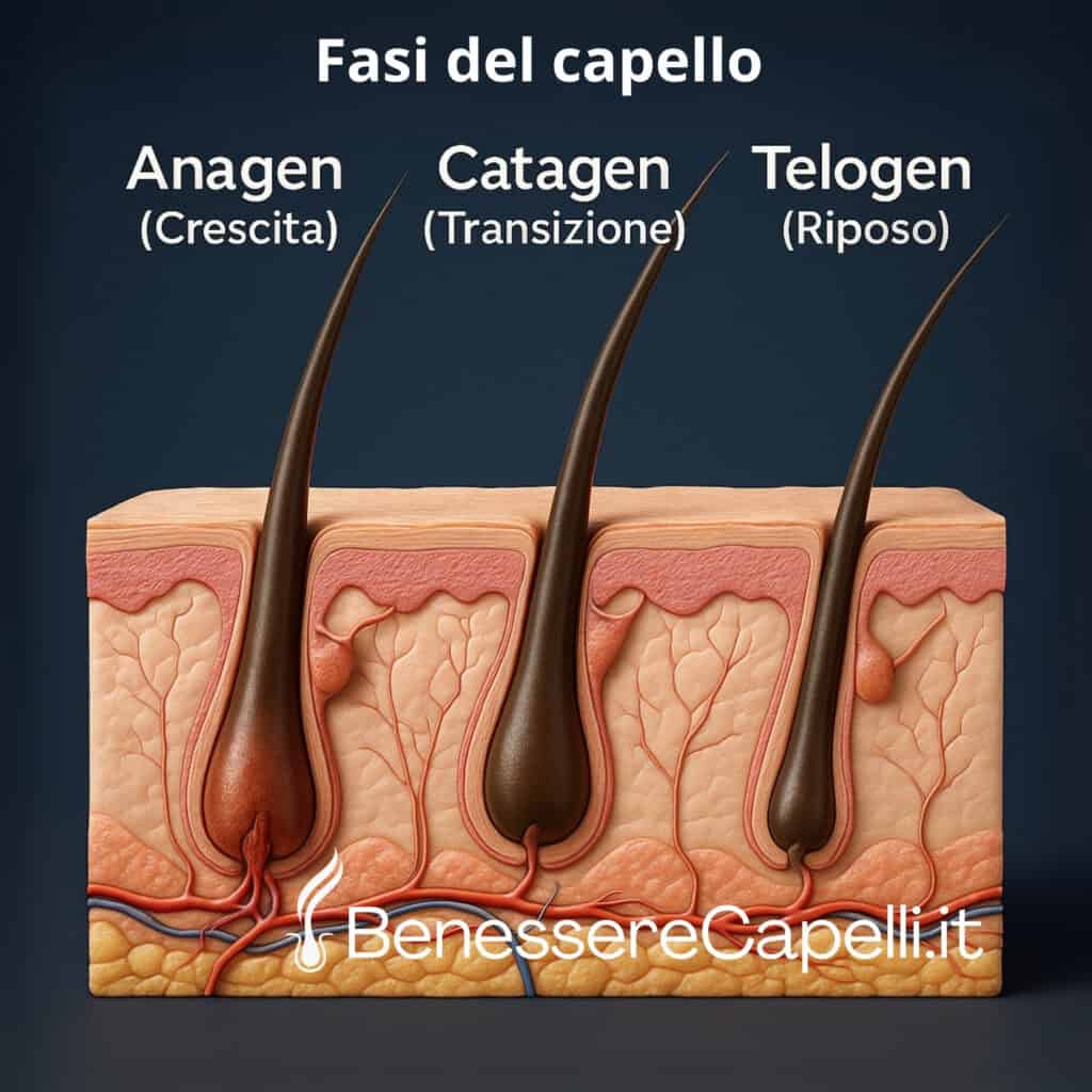 Ciclo di vita del capello, le fasi